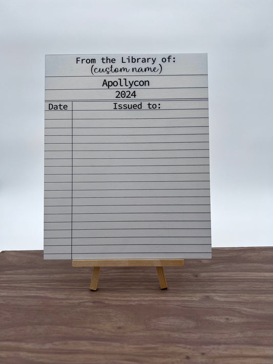 Custom Library Card Signing Board (Apollycon Preorder Only)