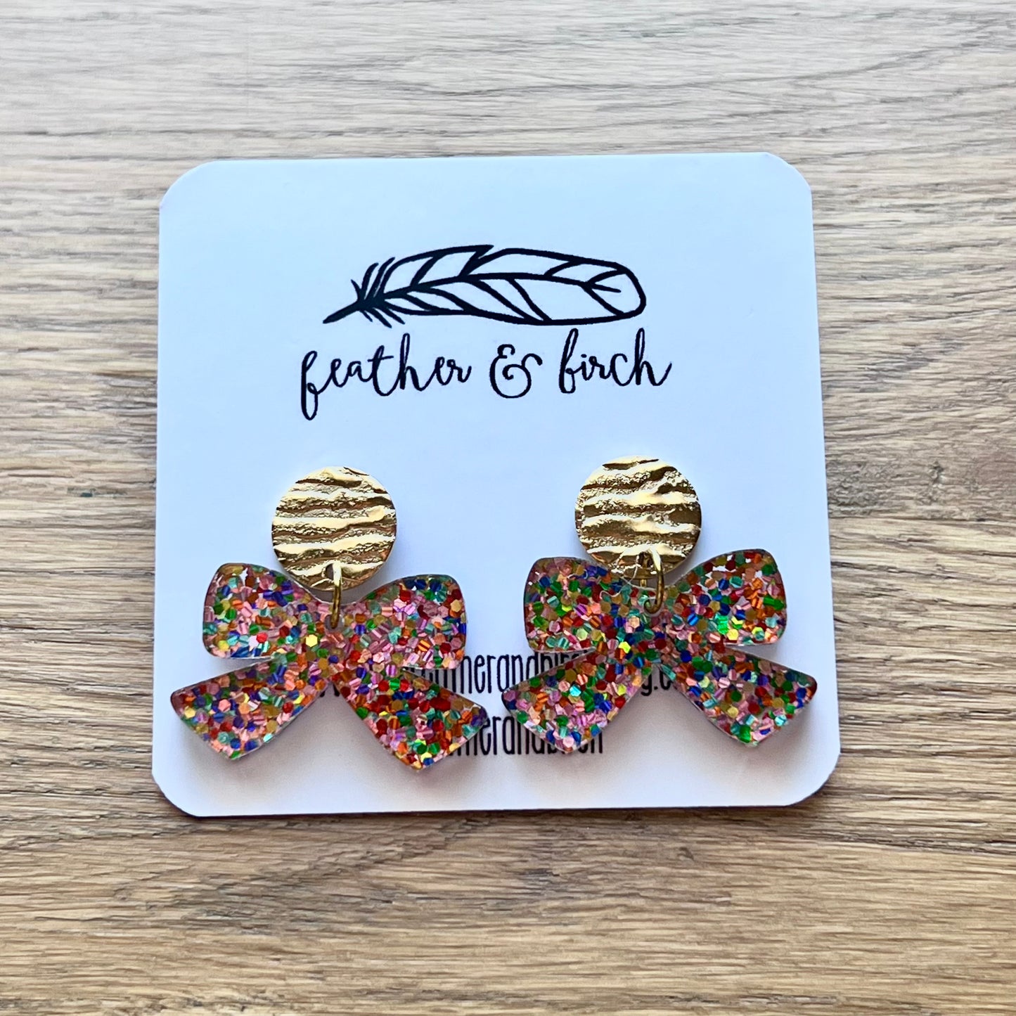 Glitter bow earrings