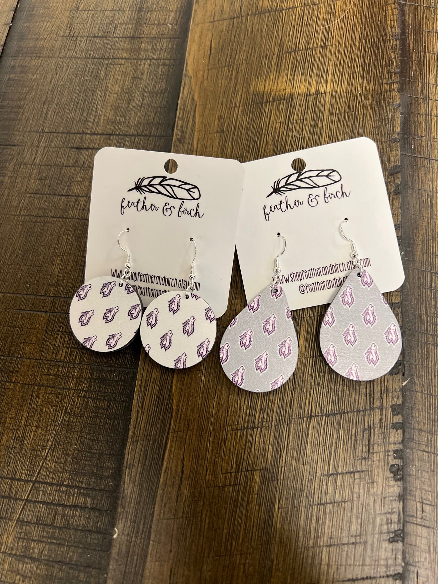 Wyoming Wolves School Spirit Patterned Earrings