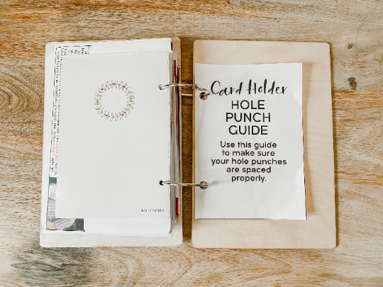 Custom Letter Floral Wooden Card Keeper