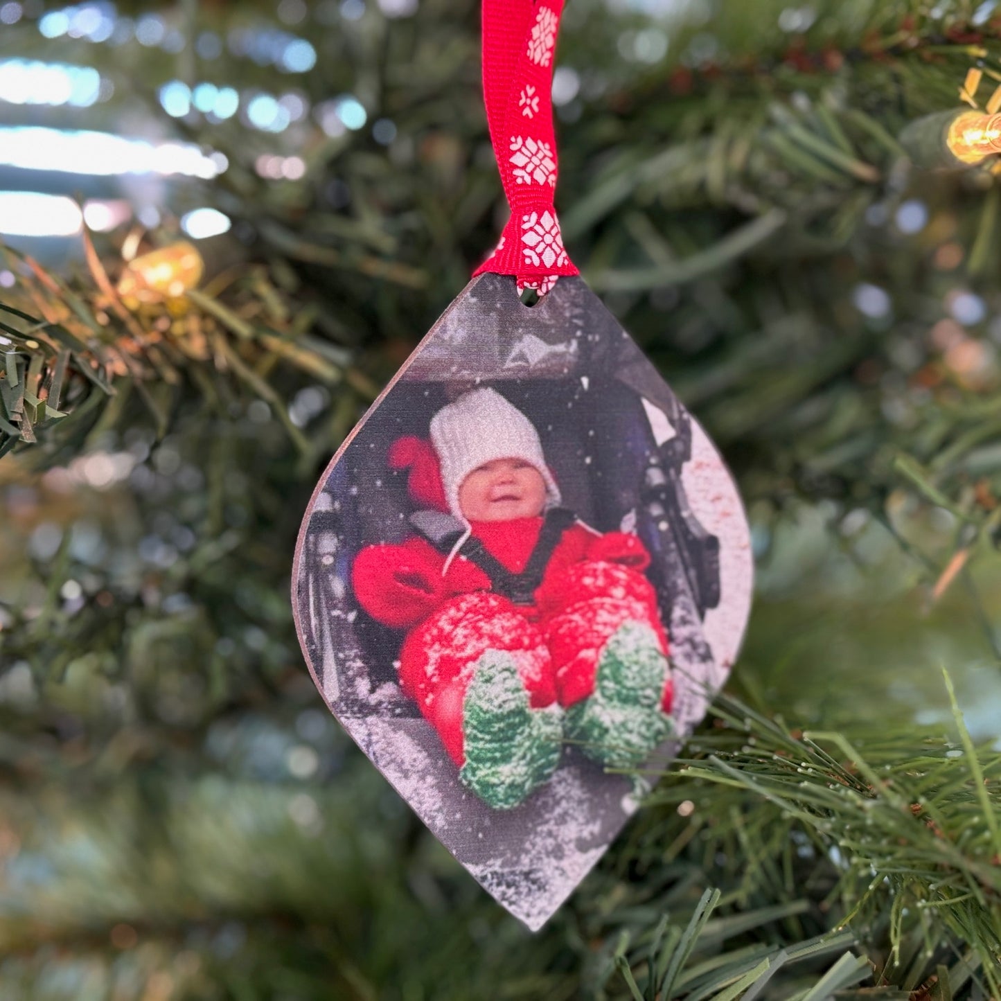 Custom Single Photo Christmas Ornament