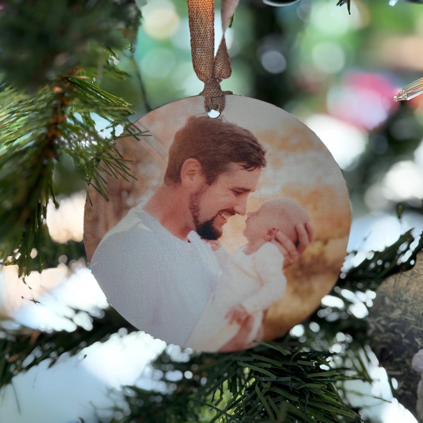 Custom Single Photo Christmas Ornament
