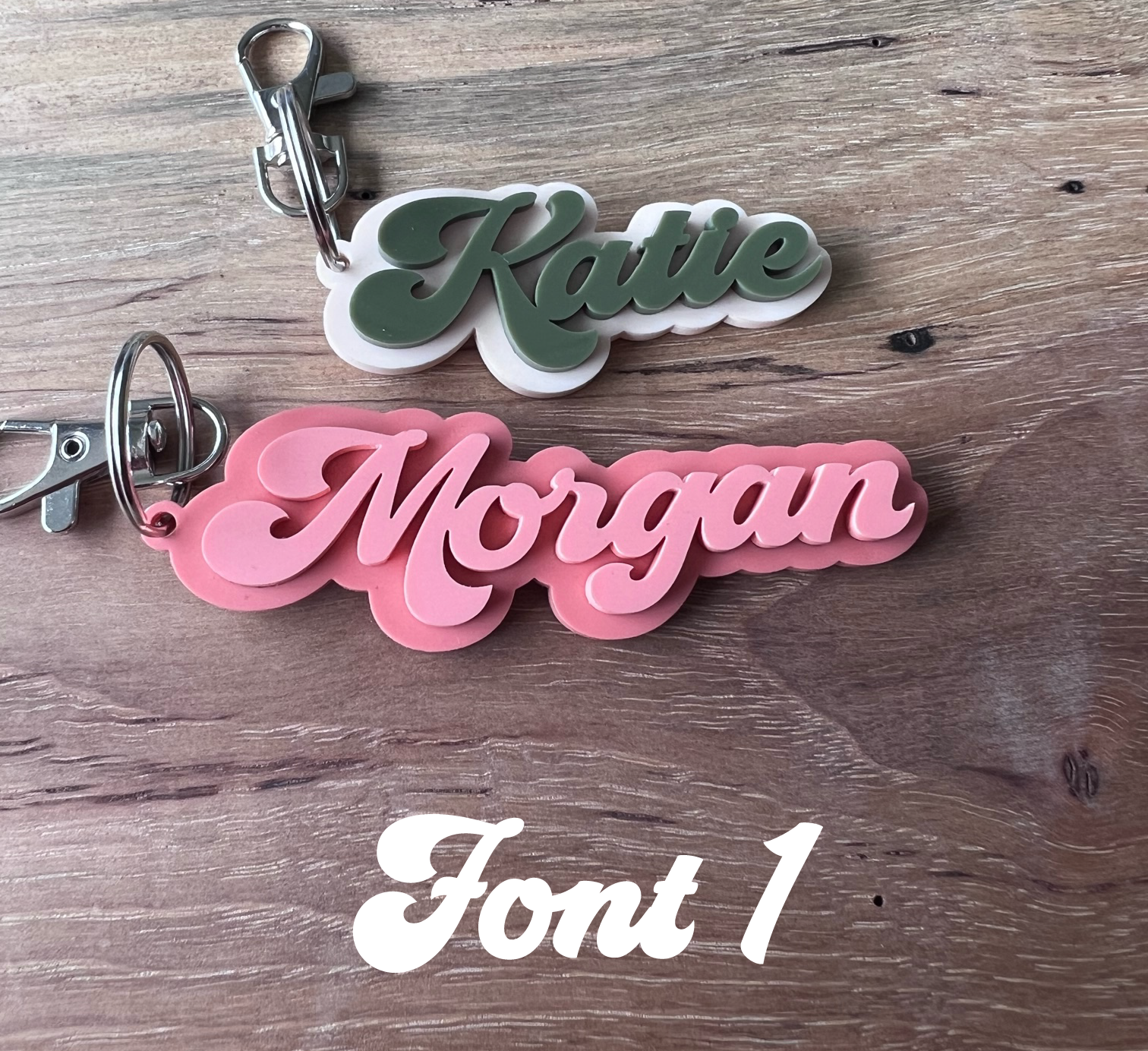 Custom Text Key Chain Personalized Gifts For Men Custom Text Or Logo Keychain, Retro Motel ...