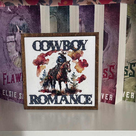 Cowboy Romance Shelf Sign