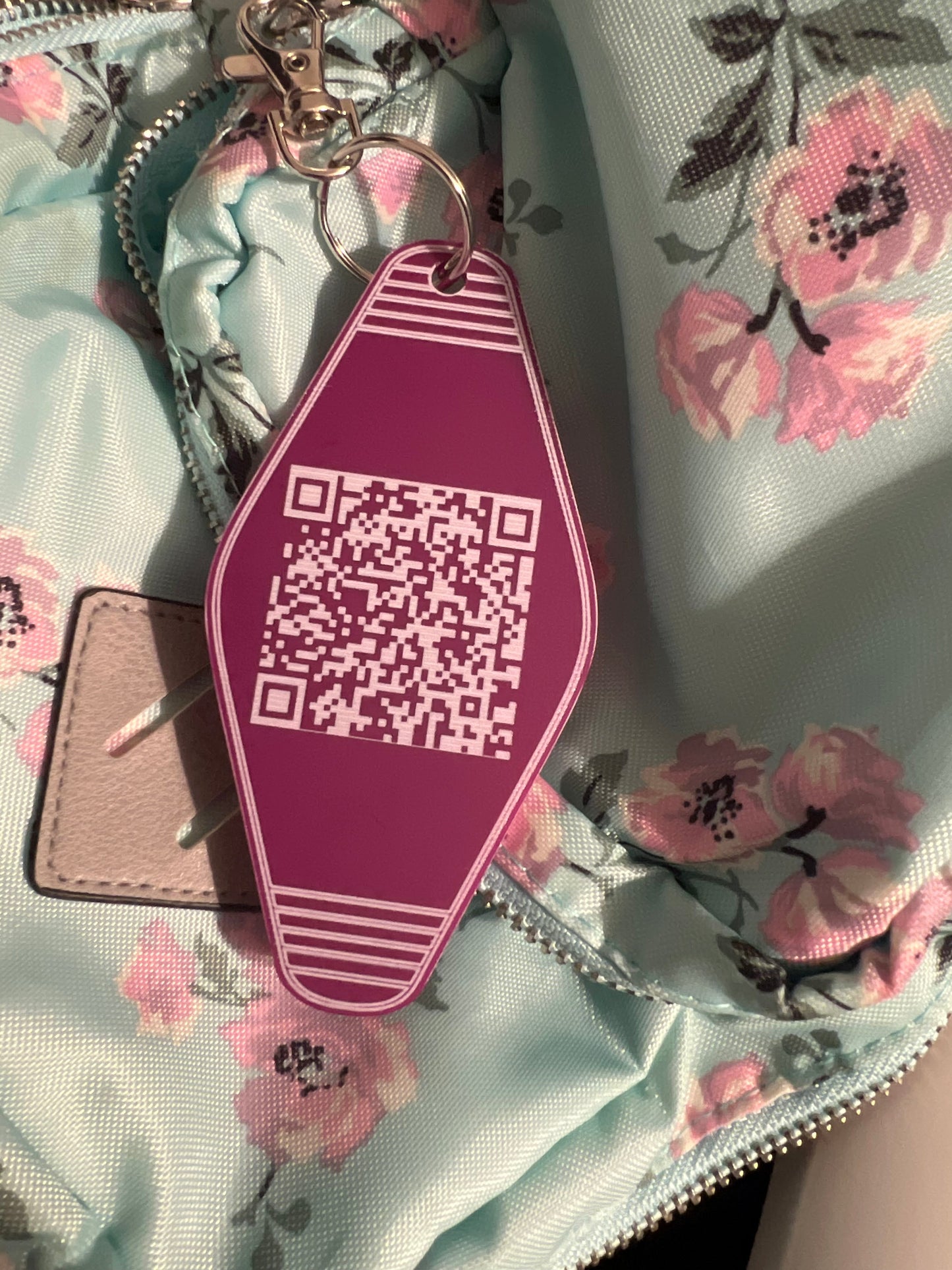 Custom Hotel QR Code Keychain