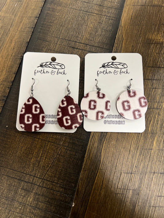 Grandville School Spirit Patterned Earrings