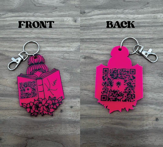 Custom Bookish QR Code Keychain