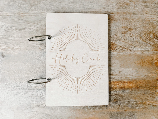 Holiday Cards Sunburst Wood Card Keeper