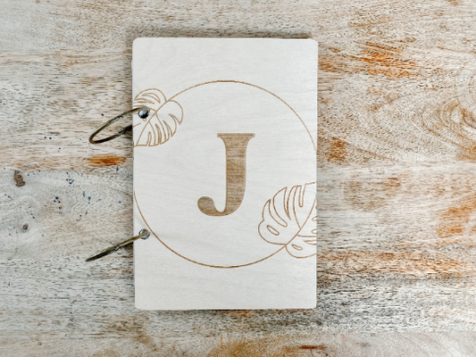 Custom Letter Monstera Wooden Card Keeper
