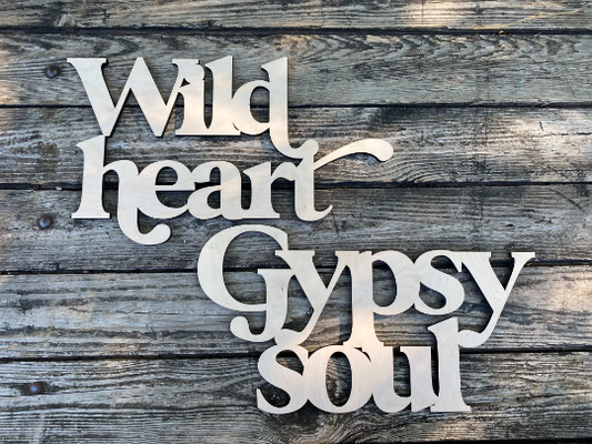 Wild Heart Gypsy Soul Set Wood Signs Boho