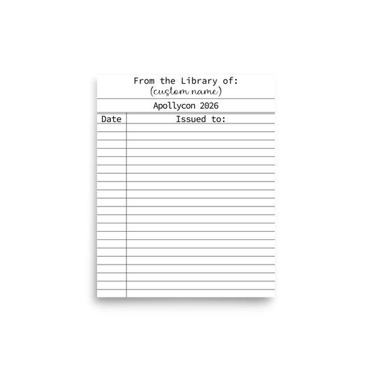 Apollycon '26 Library Card Signing Board (Apollycon Preorder Only)