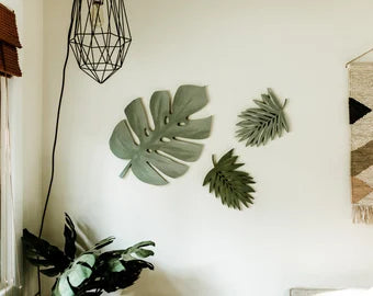 Monstera Palm Leaf Wood Cut Wall Art