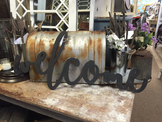 Welcome Wood Cut Wall Art