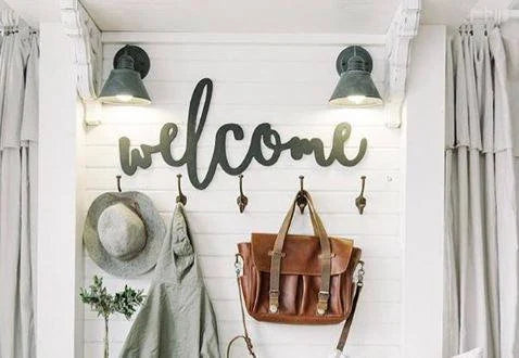 Welcome Wood Cut Wall Art