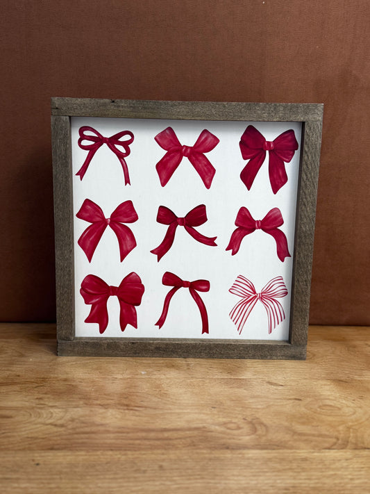 Framed Red Coquette Bow