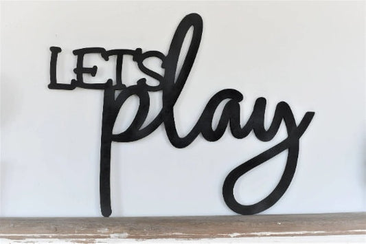 Let's Play Word Wood Cut Wall Art