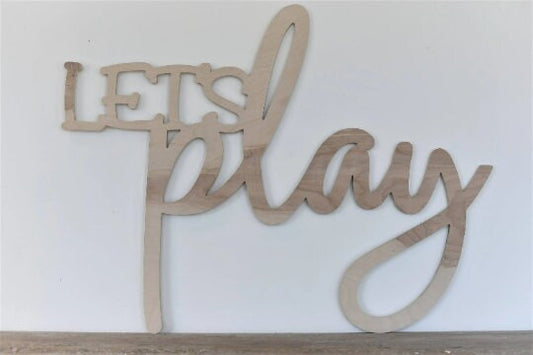 Let's Play Word Wood Cut Wall Art