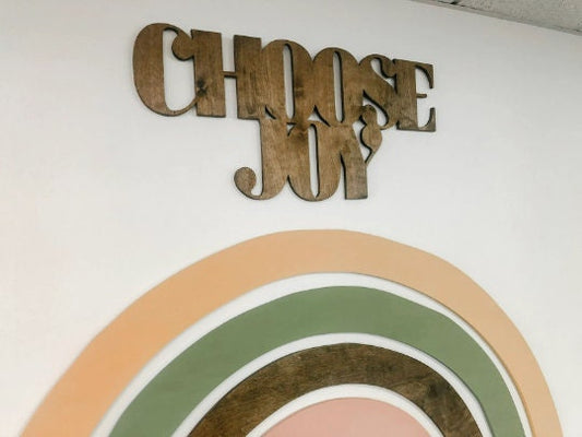 Choose Joy Boho Wood Cut Wall Art